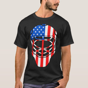 Camiseta Foto Americana de 4 de julho de Hockey Goalie Mask