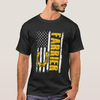 Camiseta Foto Americana Farrier Usa Flag Horse Shoing Hoof 