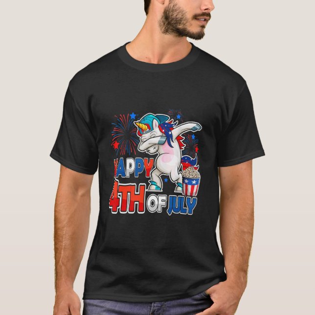 Camiseta Foto Americorn 4 De Julho América Unicorn (Frente)