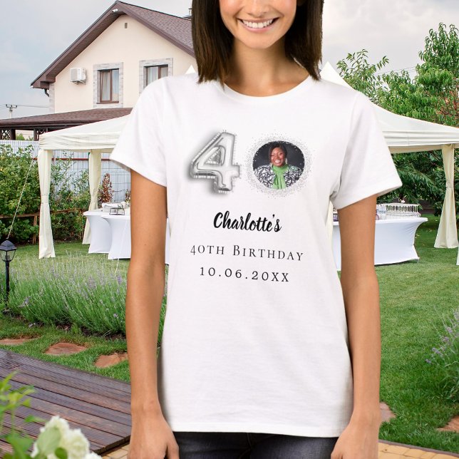 Camiseta foto aniversário de 40 anos prata (Criador carregado)
