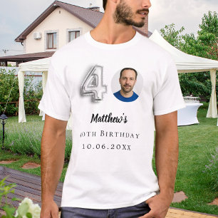 Camiseta foto aniversário de 40 anos prata