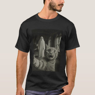 Camiseta Foto Antiga Casa Assombrada Gato Tigrado Engraçado