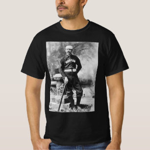 Camiseta Foto Antiga de Esportes, Jogador de Beisebol de Bo