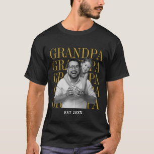 Camiseta Foto Antiga do Vovô no Dia dos Avôs Personalizada
