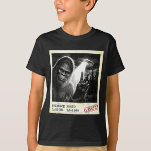 Camiseta Foto antiga engraçada de evidência de bigfoot alie