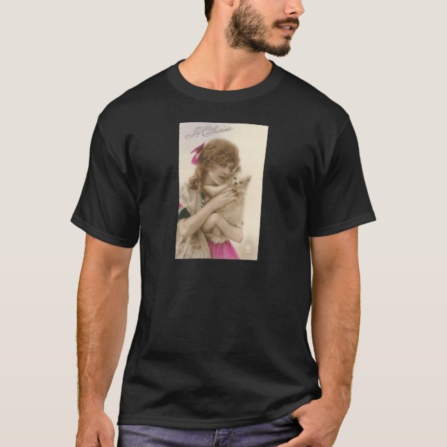 Camiseta Foto antiga vitoriana e cão (Frente)