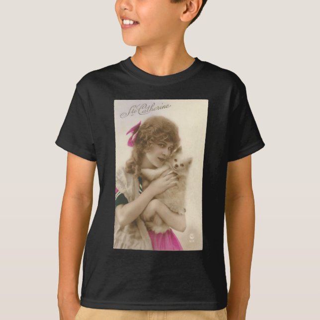 Camiseta Foto antiga vitoriana e cão (Frente)