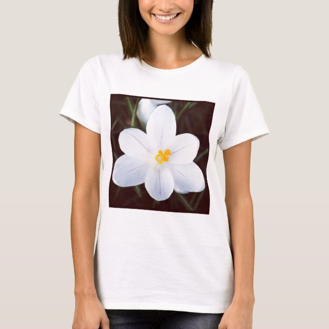 Camiseta Foto ao quadrado - Crocus branco (Frente)