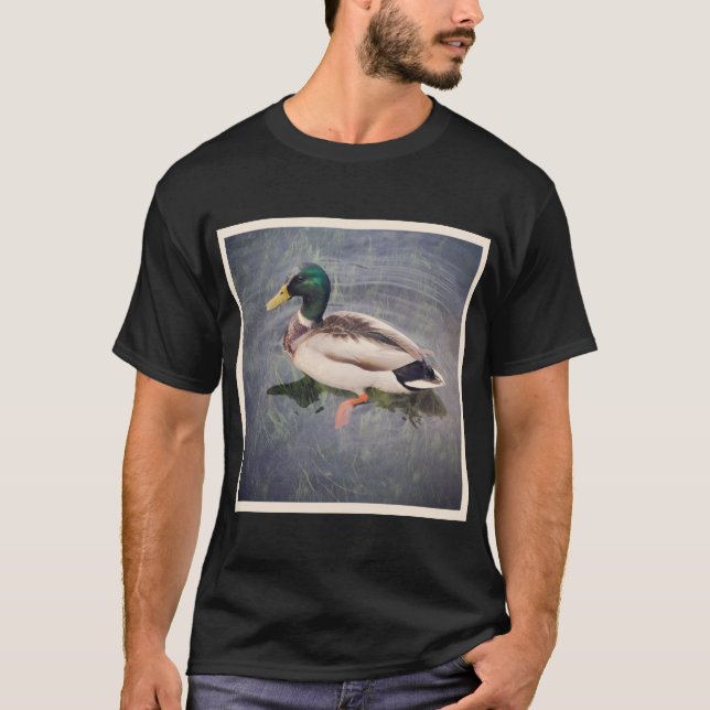 Camiseta Foto ao quadrado - Pato de Mallard (Frente)