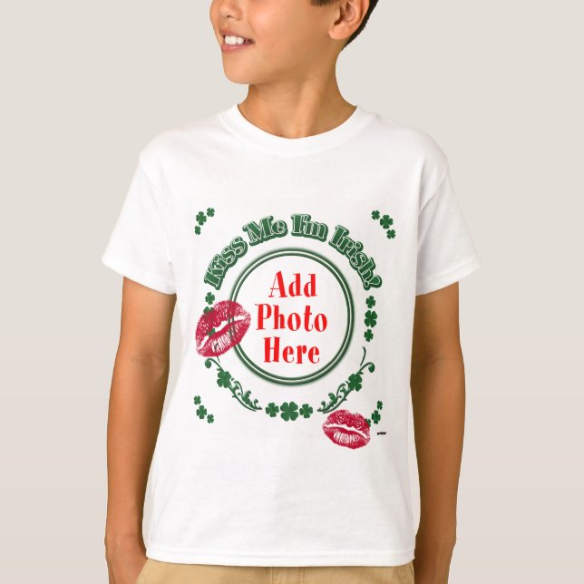 Camiseta FOTO Beije-me Sou irlandês - Beijo no Círculo Verd (Frente)