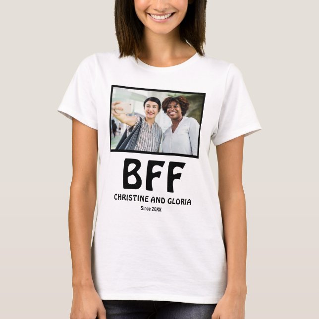 Camiseta Foto bff personalizada de melhores amigos para sem (Frente)