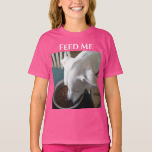 Camiseta Foto bonita de cachorro faminto que não pode esper