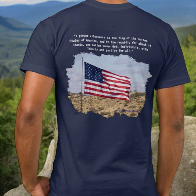 Camiseta Foto cêntrica da bandeira americana prometida de l (tee shirt back design )