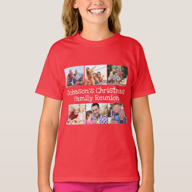 Camiseta Foto Colagem de Natal Raparigas Sindicais (Frente)