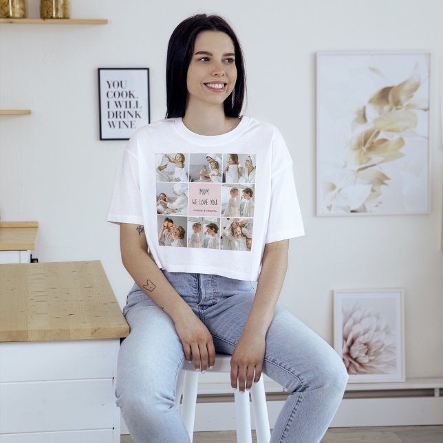 Camiseta Foto Collage Mãe Nós Amo Você Melhor Presente Mãe (Criador carregado)