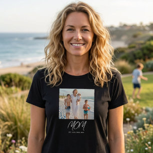 Camiseta Foto com Letra Estabelecida pela Mamãe