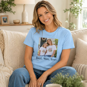 Camiseta Foto Coração a Coração Melhor Mãe de Todos os Temp