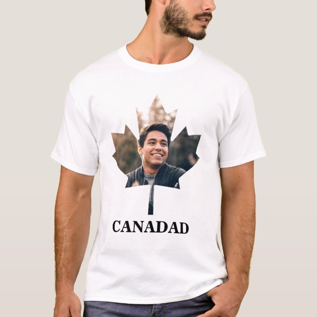 Camiseta Foto da forma de folha de mapa personalizada feliz (Frente)