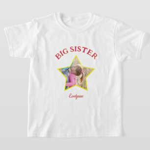 Camiseta Foto da Irmã Grande na Estrela Personalizada