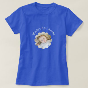 Camiseta Foto da Melhor Tia do Mundo em Flor Personalizada
