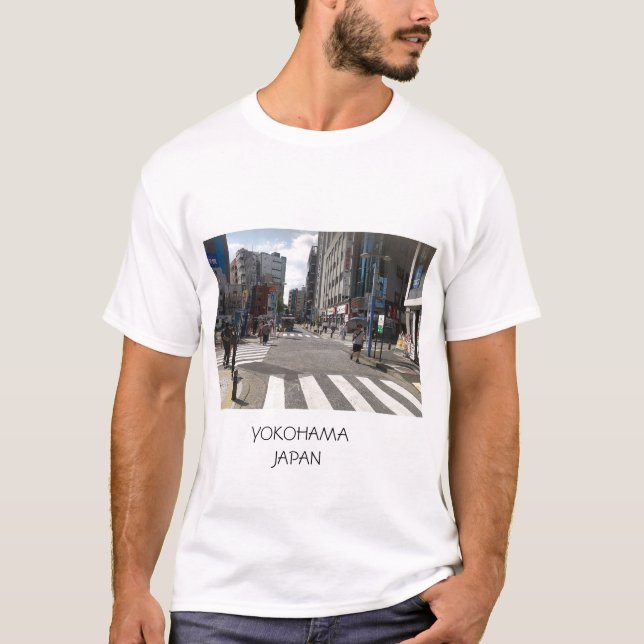 Camiseta Foto da paisagem urbana de Yokohama, Grécia do Jap (Frente)