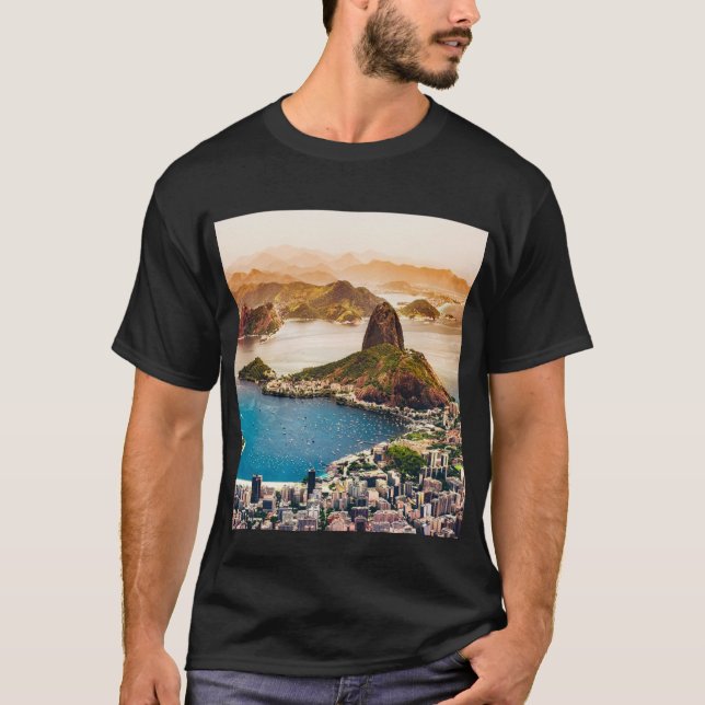 Camiseta Foto da paisagem urbana do Rio de Janeiro (Frente)