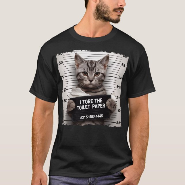 Camiseta Foto da prisão do gatinho Má Gato de Gato Gato de  (Frente)