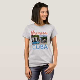 Camiseta Foto da rua do táxi do vintage de Havana Cuba,
