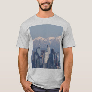 Camiseta Foto da Silhueta de Los Angeles com Montanhas de S