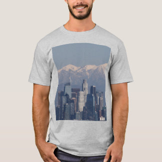 Camiseta Foto da Silhueta de Los Angeles com Montanhas de S