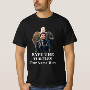 Camiseta Foto da tartaruga marinha personalizada salvando t