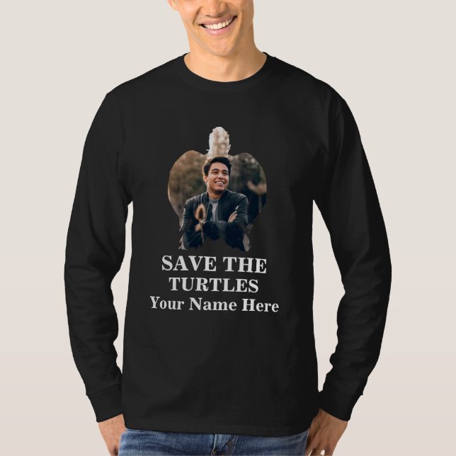 Camiseta Foto da tartaruga marinha personalizada salvando t (Frente)