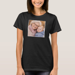 Camiseta Foto da Vovó ou da Grammy Ano de Estabelecimento C