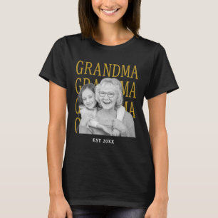 Camiseta Foto da Vovó Vintage Aniversário dos Avós Personal