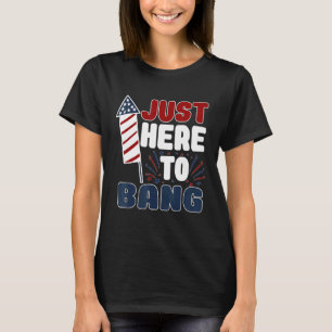 Camiseta Foto de 4 de julho Estou aqui para Bang Usa Gla