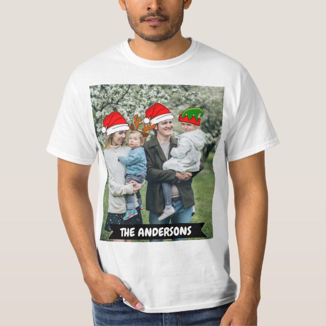 Camiseta Foto de amigos engraçados da família Xmas. (Frente)