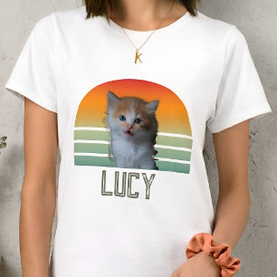 Camiseta Foto de animal de estimação personalizada com nome