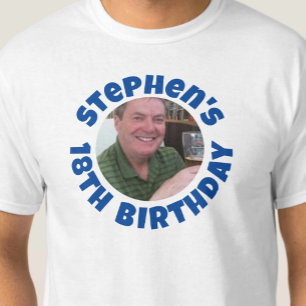 Camiseta Foto de Aniversário de 18 Anos do Homem