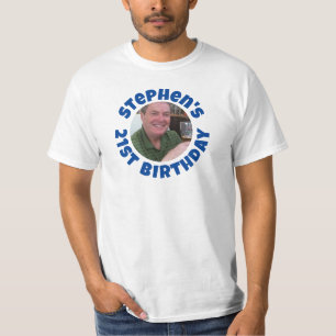 Camiseta Foto de Aniversário de 21 anos do Homem