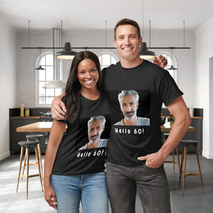 Camiseta foto de aniversário de 60 anos olá 60 caras homens