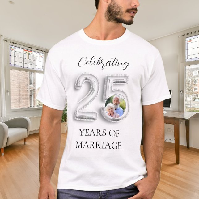 Camiseta foto de aniversário de casamento de 25 (Criador carregado)
