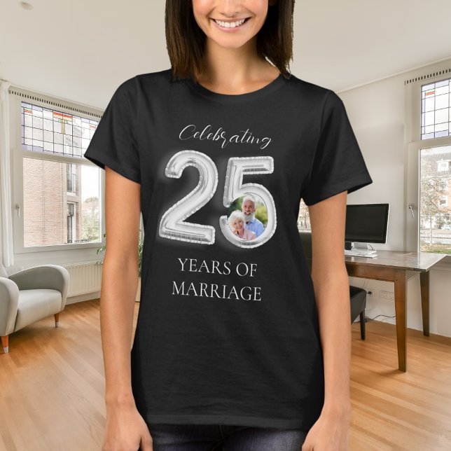 Camiseta foto de aniversário de casamento de 25 (Criador carregado)