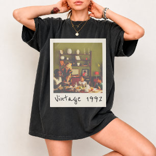 Camiseta Foto de Aniversário de Família Vintage Personaliza