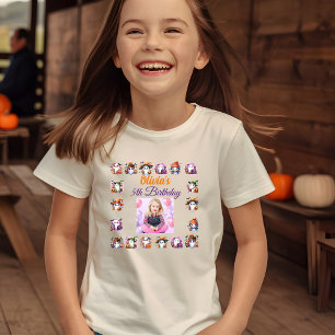 Camiseta Foto de Aniversário de Menina com Fantasminha Fofa
