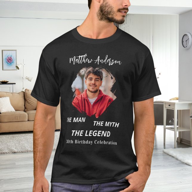 Camiseta Foto de aniversário do mito da lenda nome da lenda (Criador carregado)
