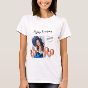 Camiseta Foto de aniversário feliz em preto e branco - Cami