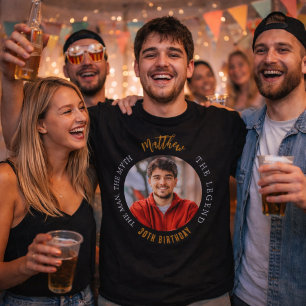 Camiseta Foto de aniversário homem mito lenda
