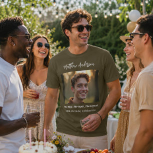 Camiseta Foto de aniversário homem mito lenda nome diversão