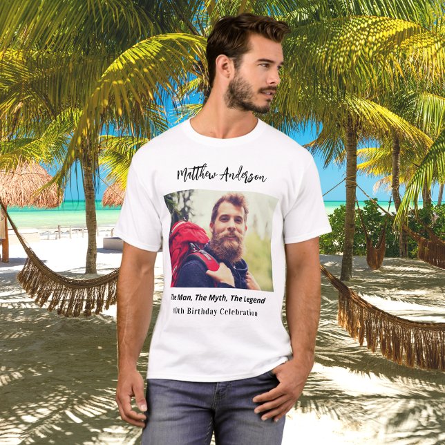 Camiseta Foto de aniversário mito mito de legenda diversão (Criador carregado)
