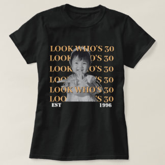 Camiseta Foto de aniversário vintage personalizada